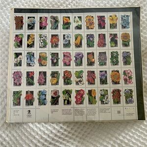 Sheet of 50 Vintage Colorful WildFlower Stamps. US Postal Service 1991/1992.